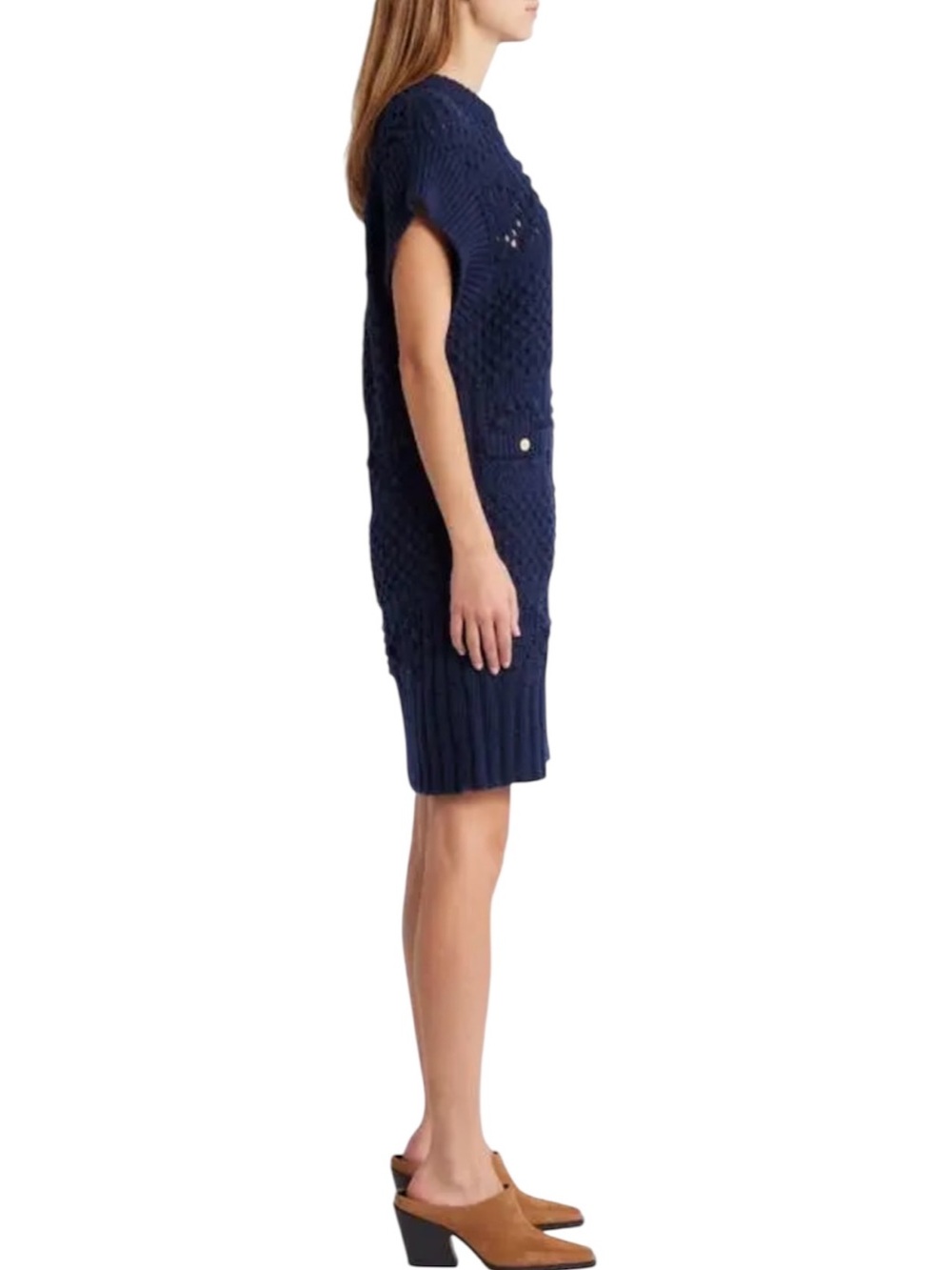 NWT: FRAME Knit Sweater Dress, Navy Blue, Medium - Picture 3 of 10
